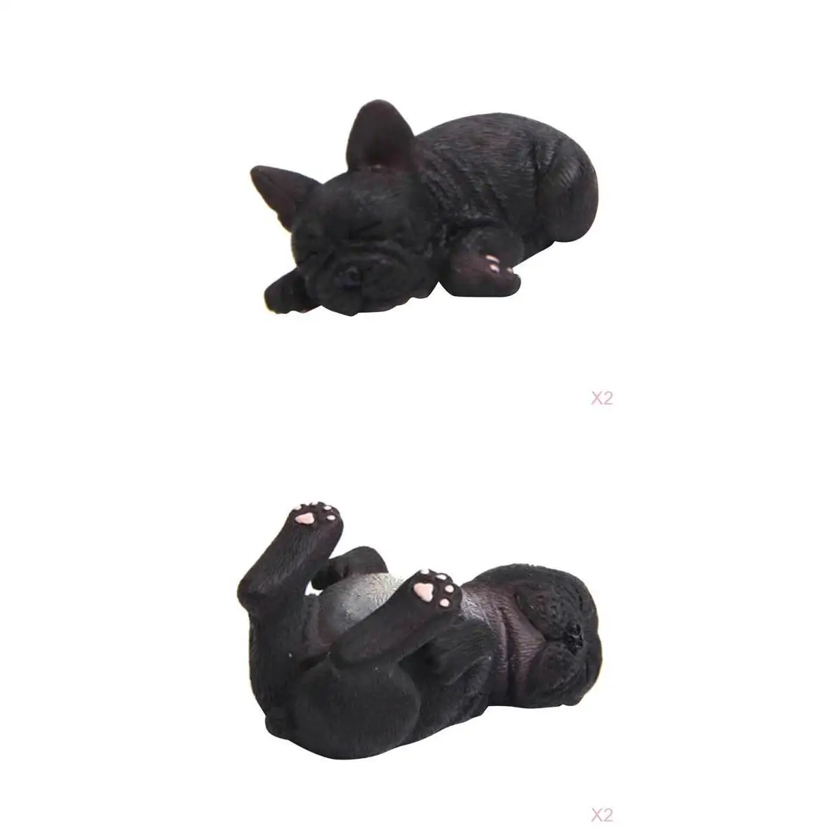 

4 Pieces French Bulldog Figurines Model Decorative Statue Figurine Birthday Gift