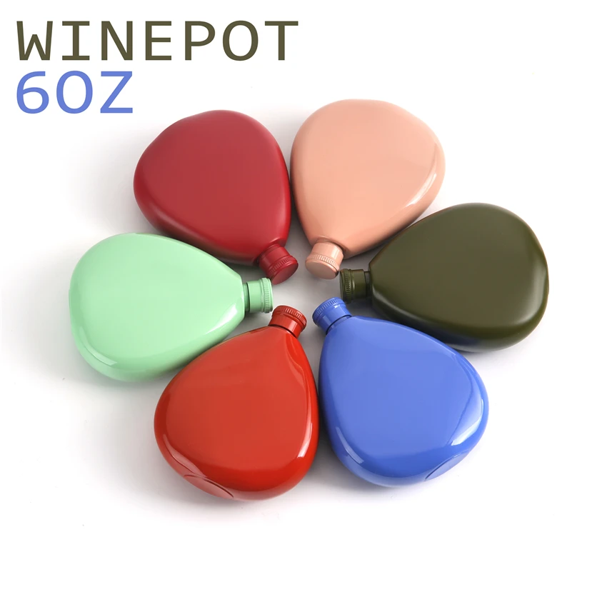 Высококачественный флакон для виски 6 унций фляга ярких цветов из нержавеющей