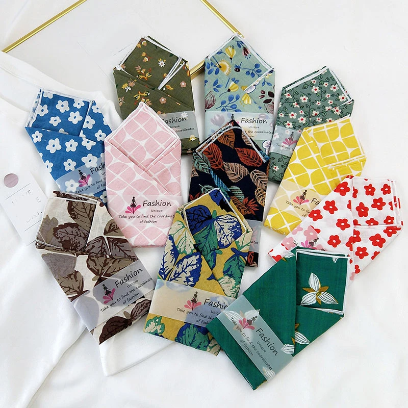 

New Floral Print Scarf Lady Hair Square Shawl Print Bag Scarves Head Wraps for Women Bandana Neckerchief Fashion Female Hijab
