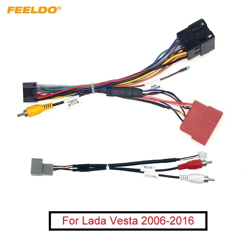 Автомобильный 16pin аудио жгут проводов FEELDO с USB кабелем для Lada Vesta Aftermarket стерео