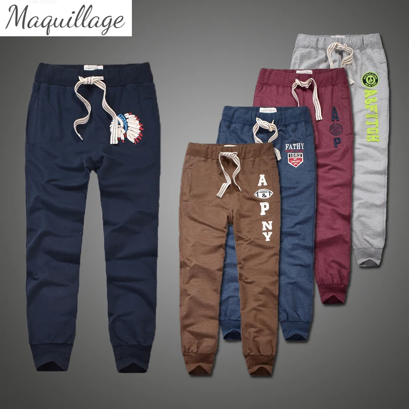 

Оптовая продажа 100%, брендовые Хлопковые Бриджи для мужчин, повседневные длинные спортивные брюки в стиле пэчворк, Мужская осенняя одежда