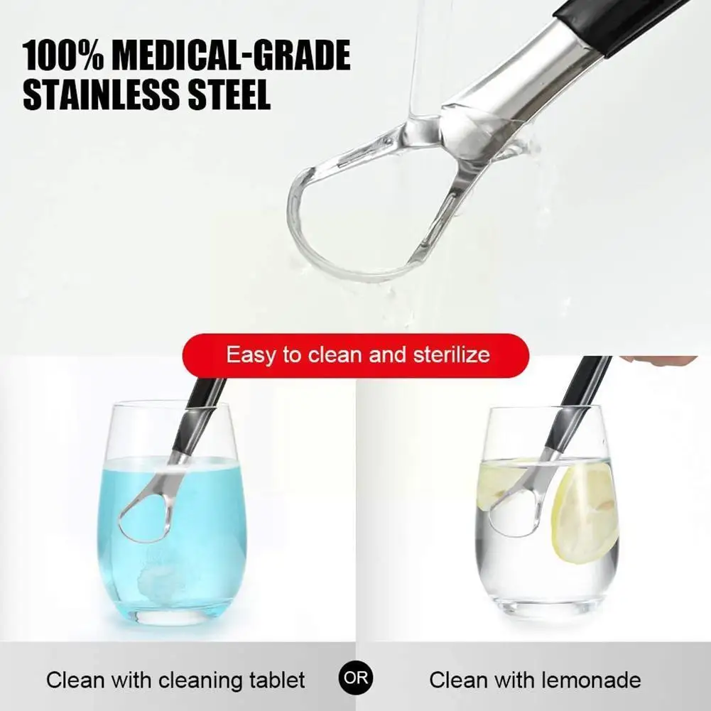 

1PC New Steel Tongue Scraper With Portable Travel Case Fresh For Adult Cleaner Breath Tongue Oral Brush Tongue I0N5