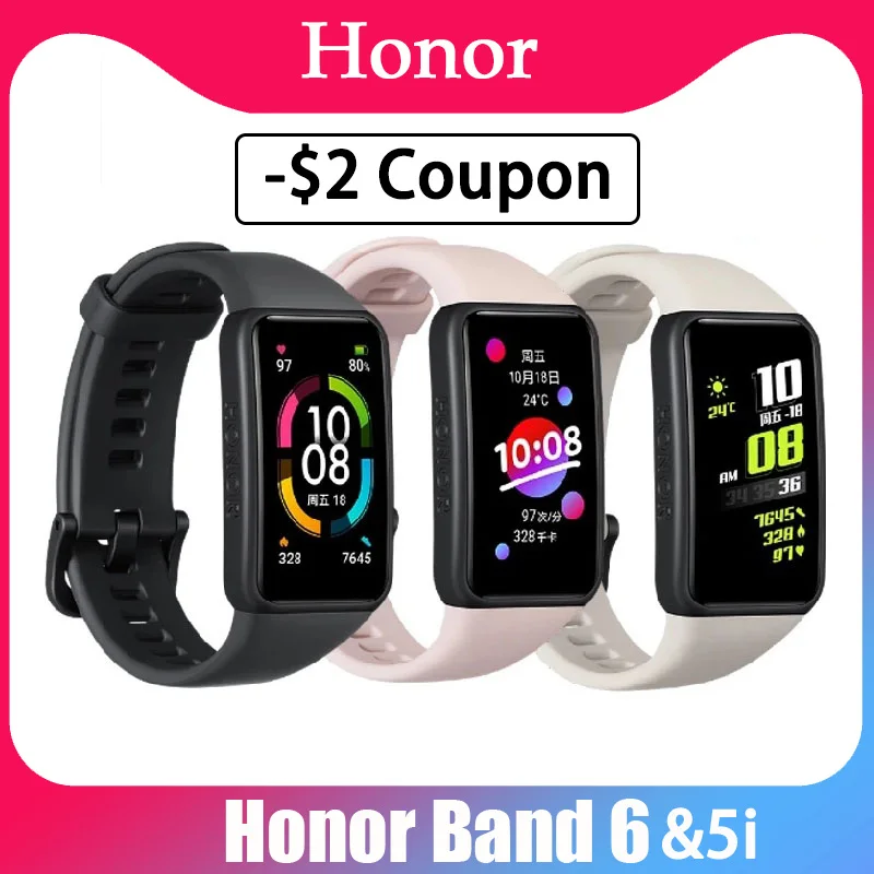 Новый оригинальный Смарт-браслет Honor Band 6 NFC 1 47 дюйма цветной AMOLED браслет с