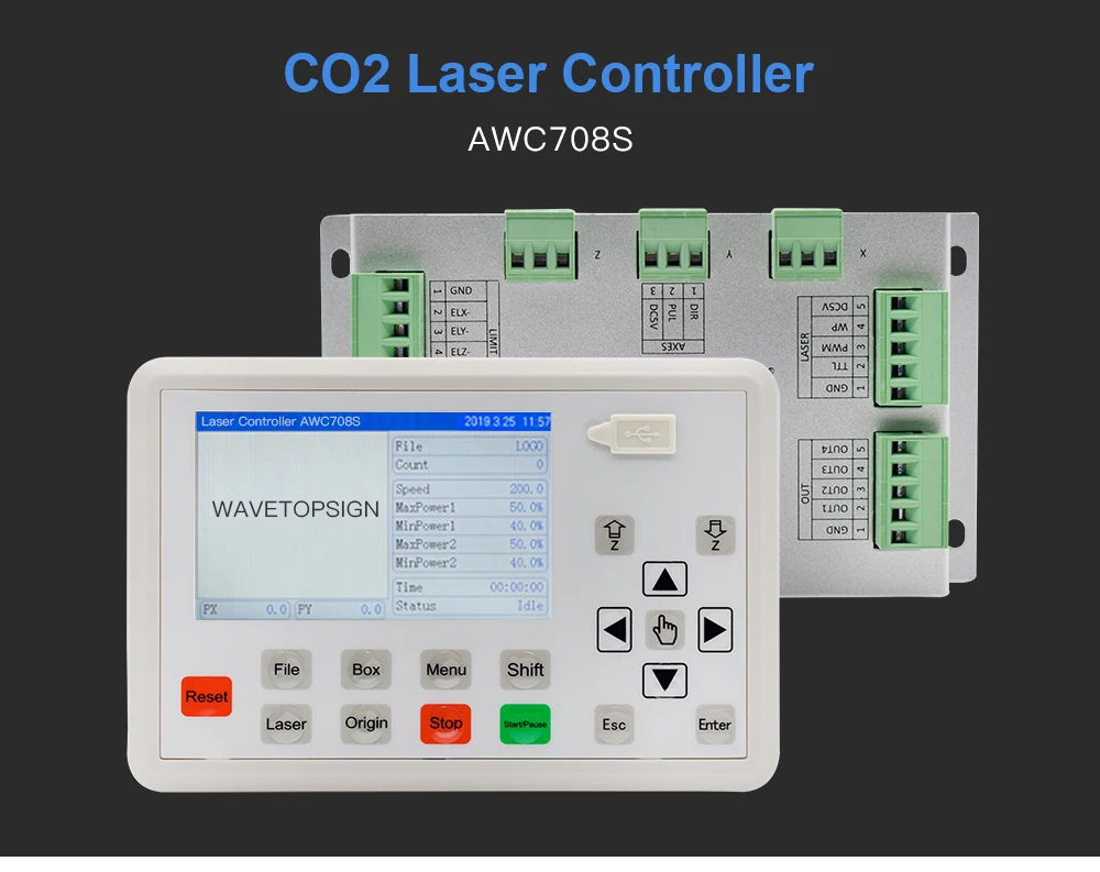 Trocen AWC708S Co2 система лазерного контроллера для Co2 лазерной гравировки и резки Замена AWC708C Lite ruida Leetro