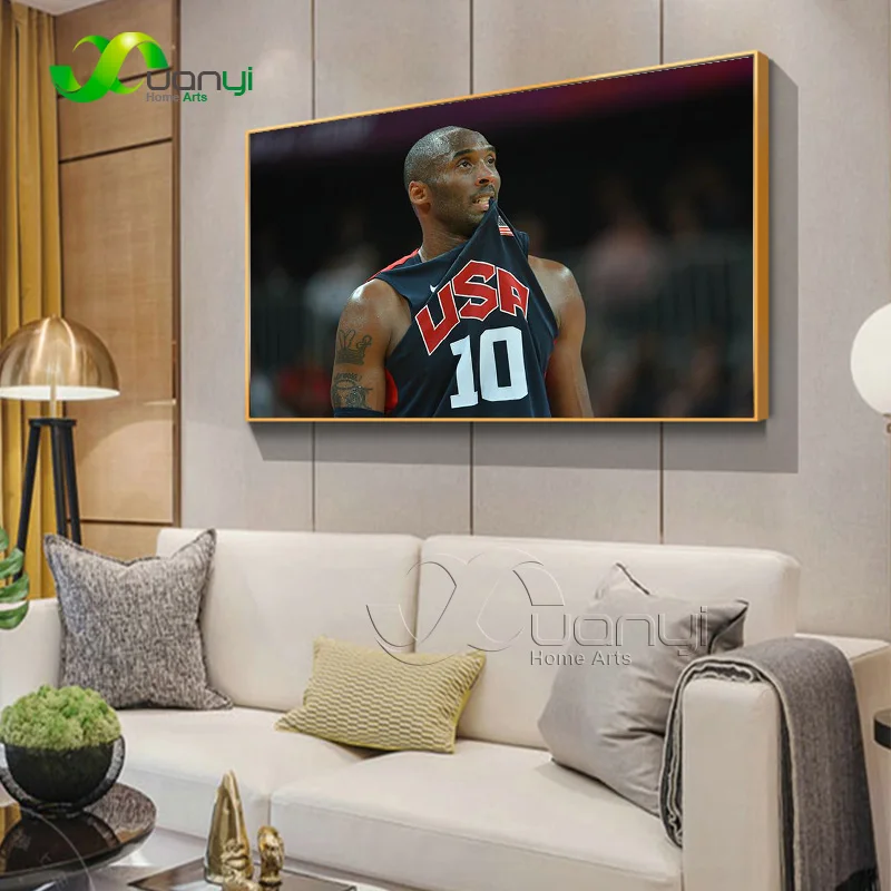 Баскетбол супер звезда Kobe Bryant рисунок Холст плакат и принты настенная живопись