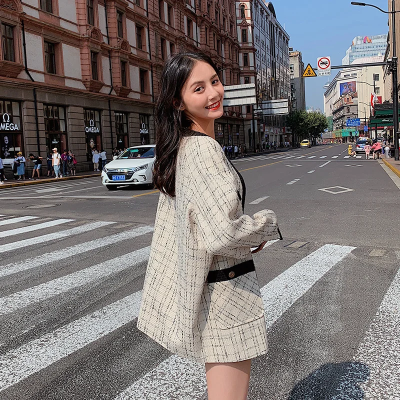 Trytree осень-зима Для женщин Повседневное шерстяное пальто на кнопках для малышей полиэстер Однобортный с широкой талией Офисные женские туфли карманы лаки для ногтей