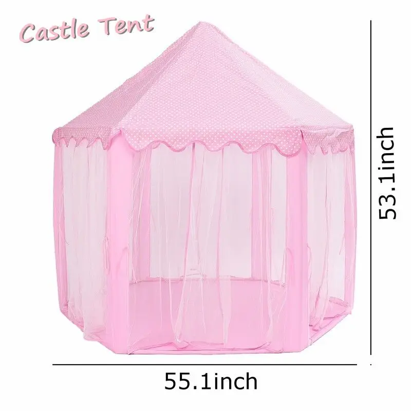 

55Inch Large Portable Princess Castle Play Tent Activity Fairy House Fun Playhouse Beach Tent Baby Playing Toy Gift For Children