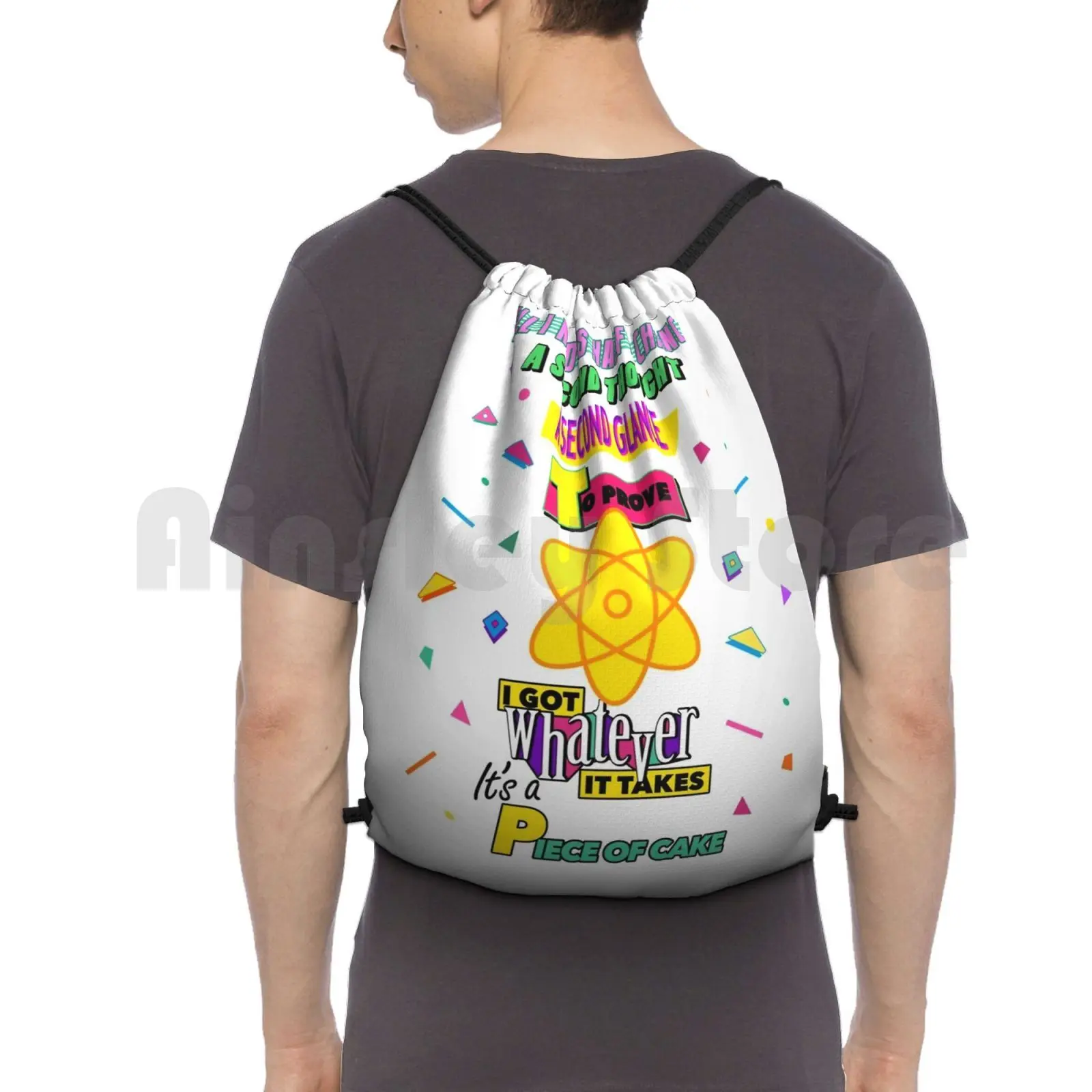 

It'S A Piece Of Cake Backpack Drawstring Bag Riding Climbing Gym Bag Stand Out 90 S Movies 90S Pop Culture 90S Tv 1990S