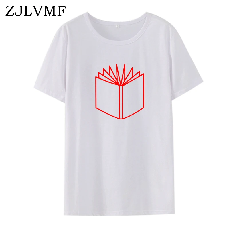 Zjlvmf Открытая книга Женская Футболка harajuku Повседневная летняя новая модная