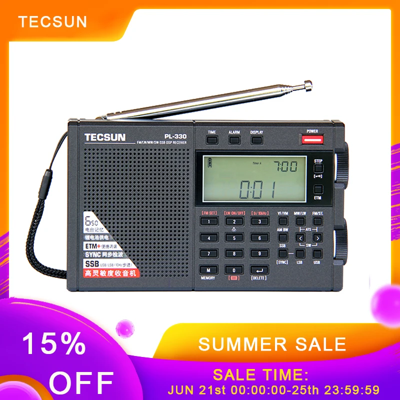 2020 New Tecsun PL 330 радиоприемник FM/MW/SW/LW всех диапазонов Портативный радио FM с
