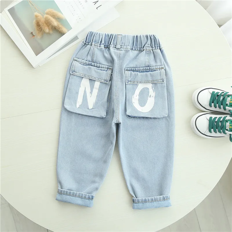 

Boys Sport Pants 2020 New Boys Trousers Fashion Casual Kids Pant Children Clothes For light blue Boys jeans size: 90-130