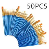 50pcs paintbrush pen artist paint brush professional watercolor acrylic wooden handle painting brushes art supplies stationery