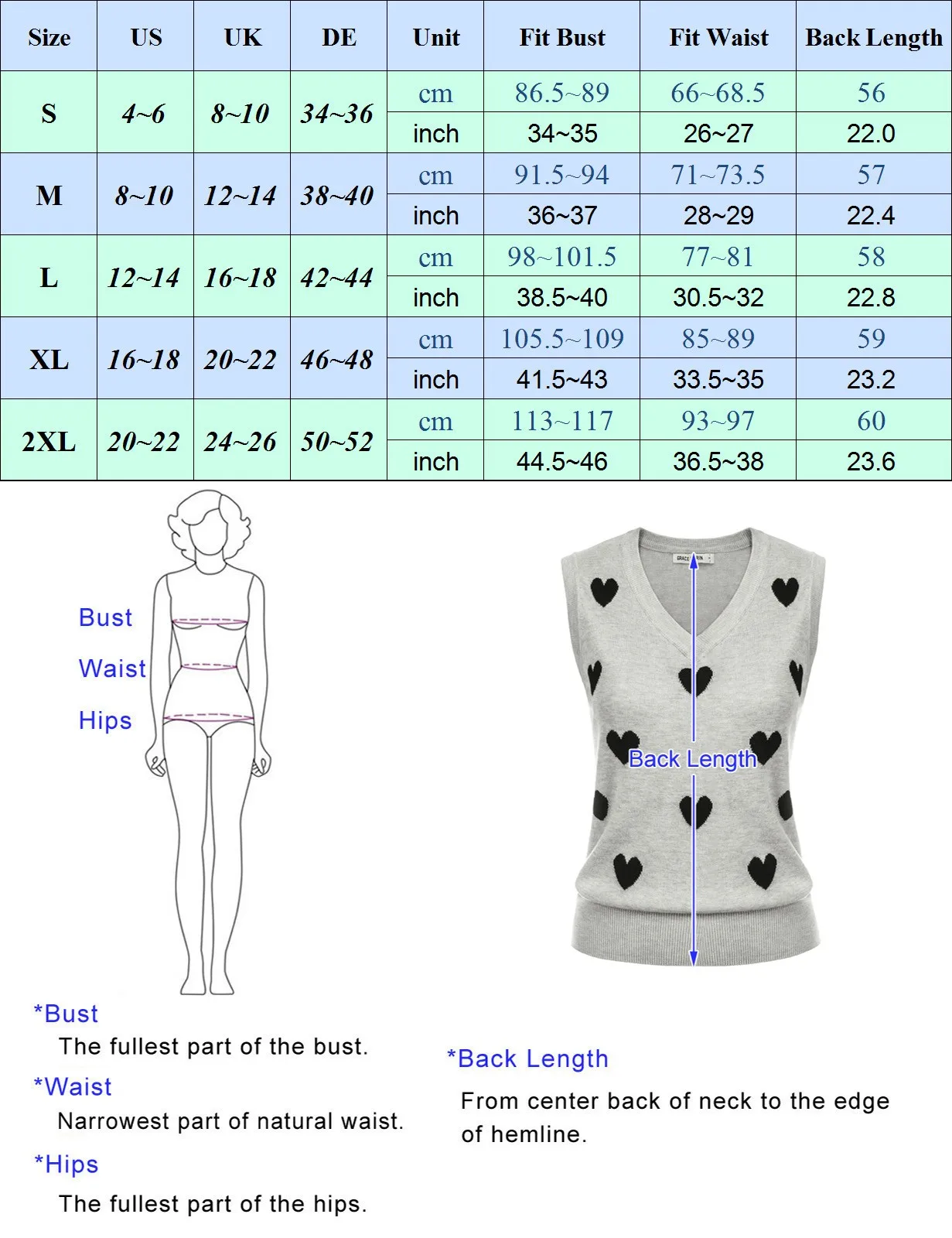 

Grace Karin Young Lady Knitted Tops Women Sweetheart Pattern Sweater Vest V-Neck Sleeveless Sweater Knitwear Casual School 2021
