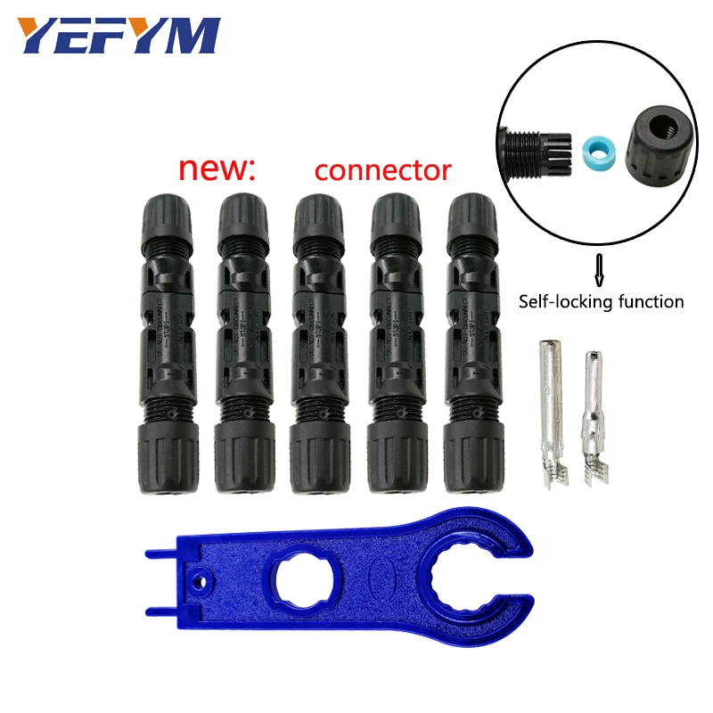 

10 pairs Connector 20A/30A/50A DC1500V Solar Panel branch series Connect solar system PV Cable 2.5/4/6mm2 free wrench gifts