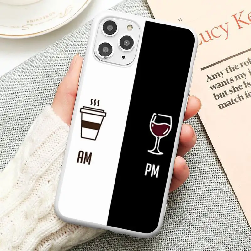 

YNDFCNB Coffee Wine Cup Phone Case Candy Color for iPhone 6 6S 7 8 11 12 XS X SE 2020 XR cover funda mini pro Plus MAX funda