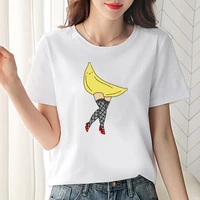 funny banana sex girl design tshirt cartoon printed t shirt summer women top black white cotton casual tee camisetas mujer