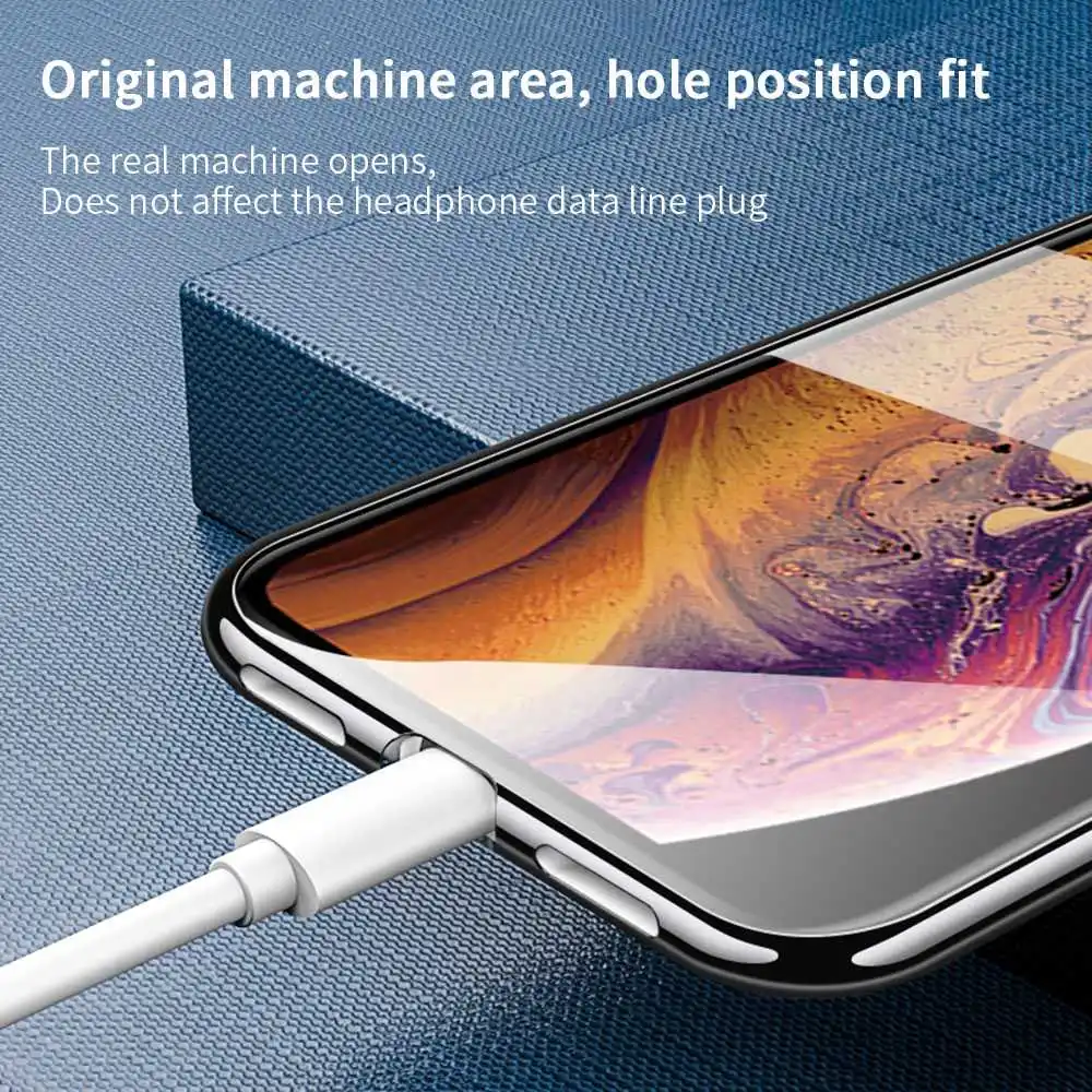 KISSCASE металлический магнитный чехол для iPhone X 7 8 7plus 8plus 11 Pro Max XR XS MAX чехол HD закаленное стекло магнит чехол для телефона крышка