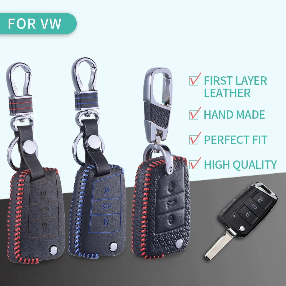 Чехол для ключей с дистанционным держателем VW Golf 7 GTI R MK7 Passat Tiguan Bora сиденье Polo Leon