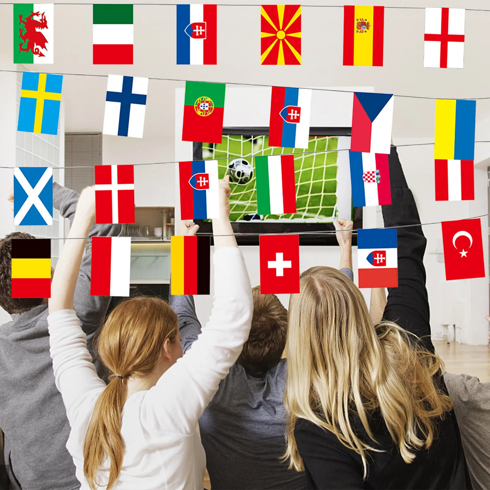 

European Cup String Flags World Countries Flags 2021 European Cup Football Decor