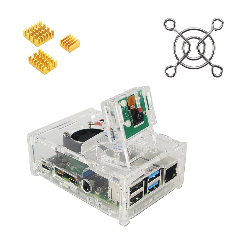 Акриловый чехол для Raspberry Pi 4 с мини камерой 5 Мп 1080P 720P акриловый держатель
