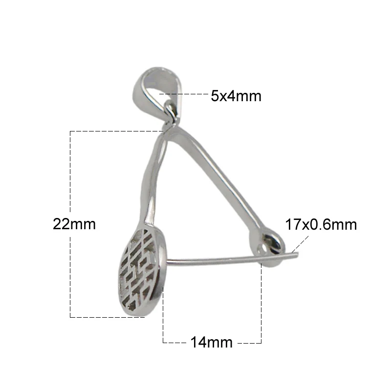 platina plated Beadsnice, цельное серебро, 925, винтажные соединители под замком, серебряная Зажимная подвеска-Бейл, Застежка для DIY, персонализированная подвеска, изготовление ювелирных изделий - Цвет: platina plated