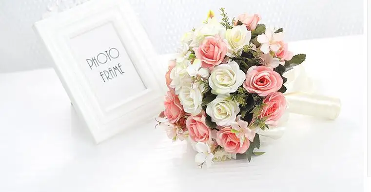 Свадебный букет ручной работы Искусственный цветок розы buque casamento Свадебный букет для свадебного украшения ramos de novia w1