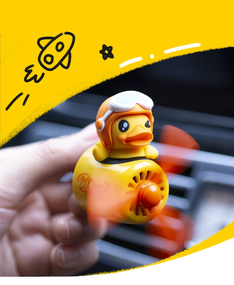 

Car Interior car air freshener perfume diffuser duckling pilot rotating propeller outlet perfume magnetic design
