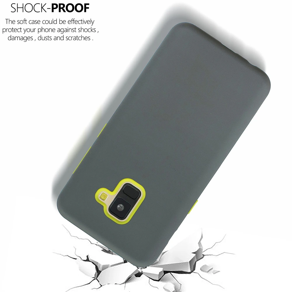 For Samsung Galaxy A8/A8 Plus 2018 A730F Case Silicone PC Slim Fit Dual Layer Phone Back 3 in 1 Shockproof Protective Shell |