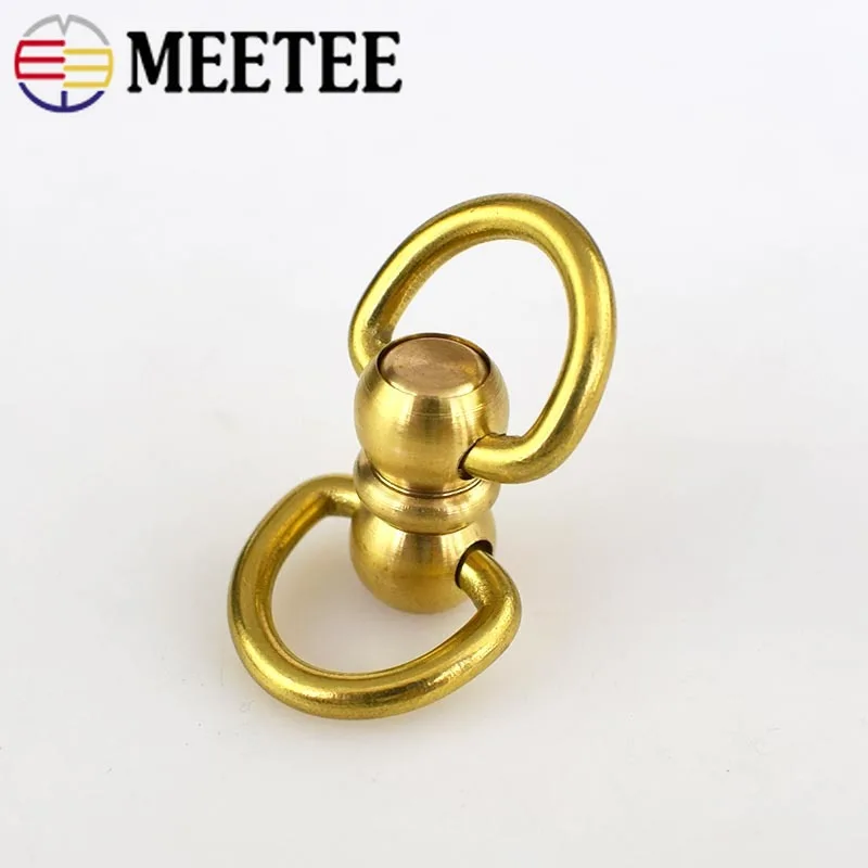 2/5pcs Solid Brass Rotated Double D Swivel Ring Chain Wallet Key Connector Metal Buckle Snap Hook DIY Leather Crafts KY292 | Дом и сад