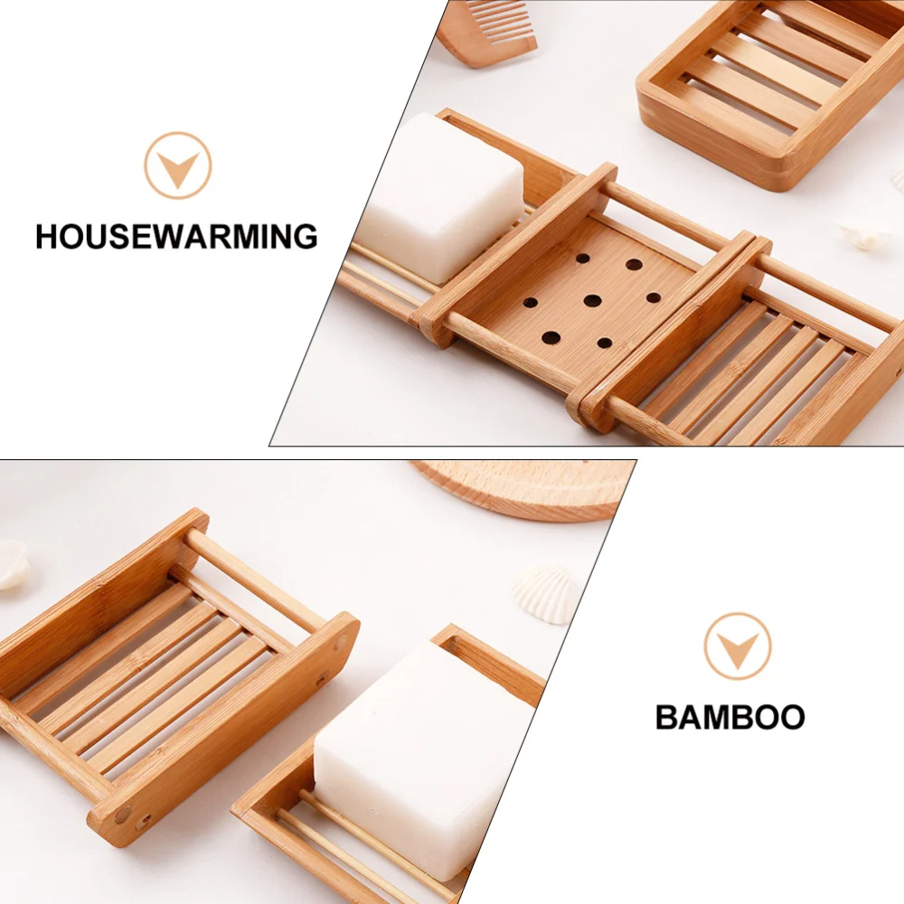 

2Pcs Japanese Style Soap Holder Mould-proof Sanitary Draining Box Random Style