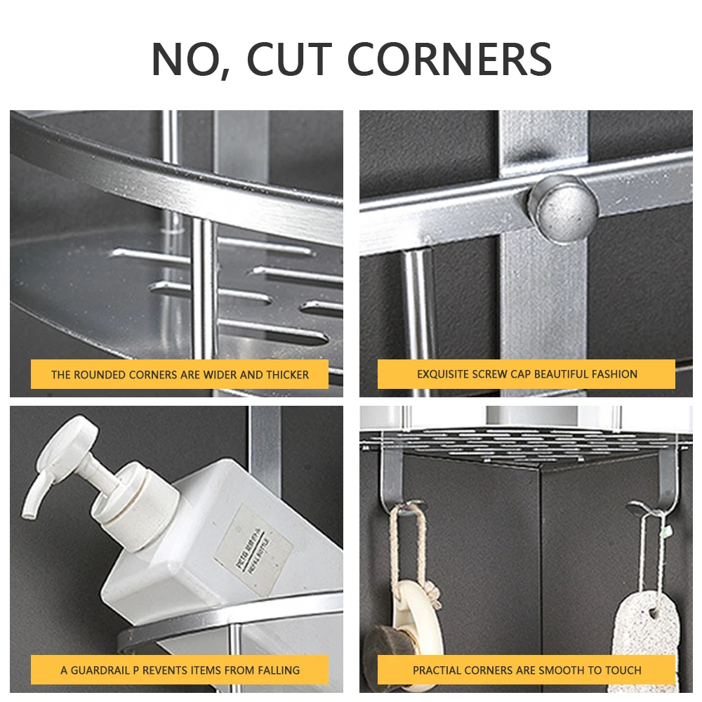 Космическая алюминиевая угловая полка для ванной комнаты полки хранения шампуня