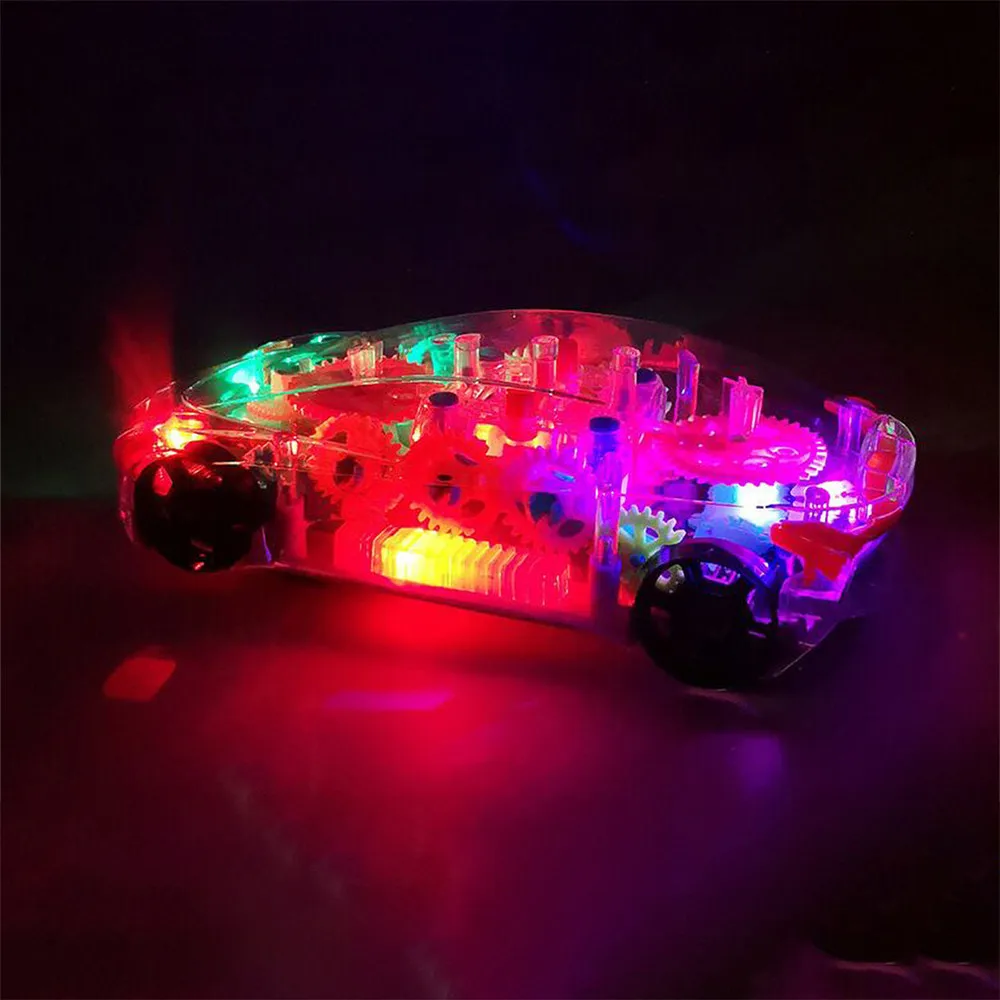 Прозрачная шестерня автомобильный светильник музыка игрушки трансформация