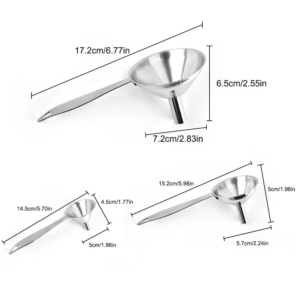 3 шт. фильтр-воронка из нержавеющей стали с ручкой для переноса жидких масел | Дом