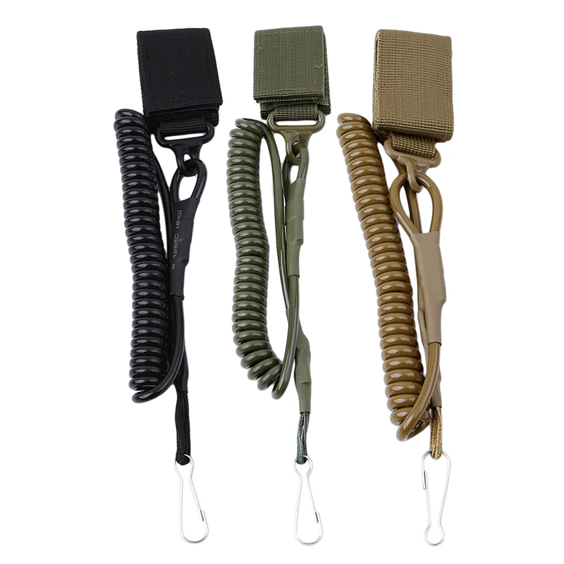 

Molle Airsoft Coil Sling Military Elastic Spring Rope Belt Backpack Lanyard Strap Bag Gun Handgun Shooting Hunt Pistol Tool