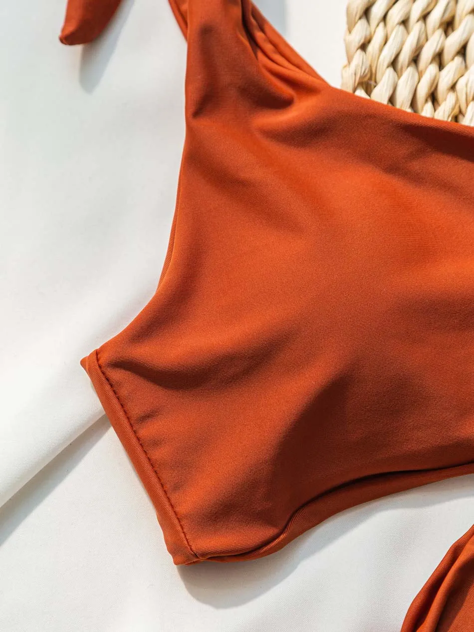 

Pocket Girl Tankinis 2020 Mujer Shoulder String Strap Solid Bikini Maillot De Bain Femme Tankini Licou Push Up Bikini Ensemble