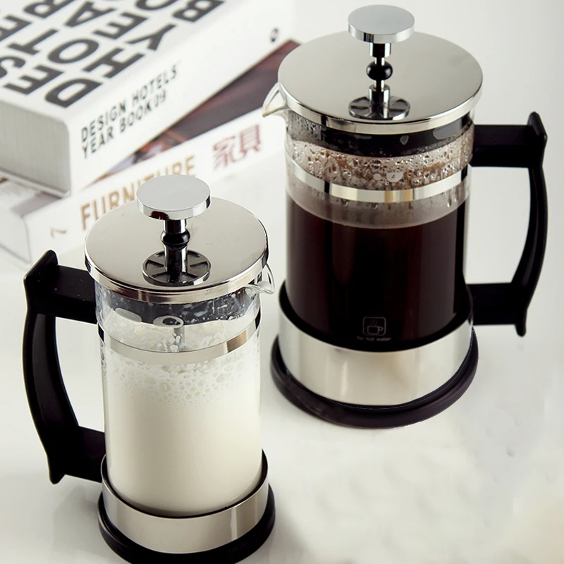 

Borosilicate Glass Filter Coffee Pot Portable Milk Pot Simple French Press Coffee Maker Aeropress Cafetera Coffeeware ZX