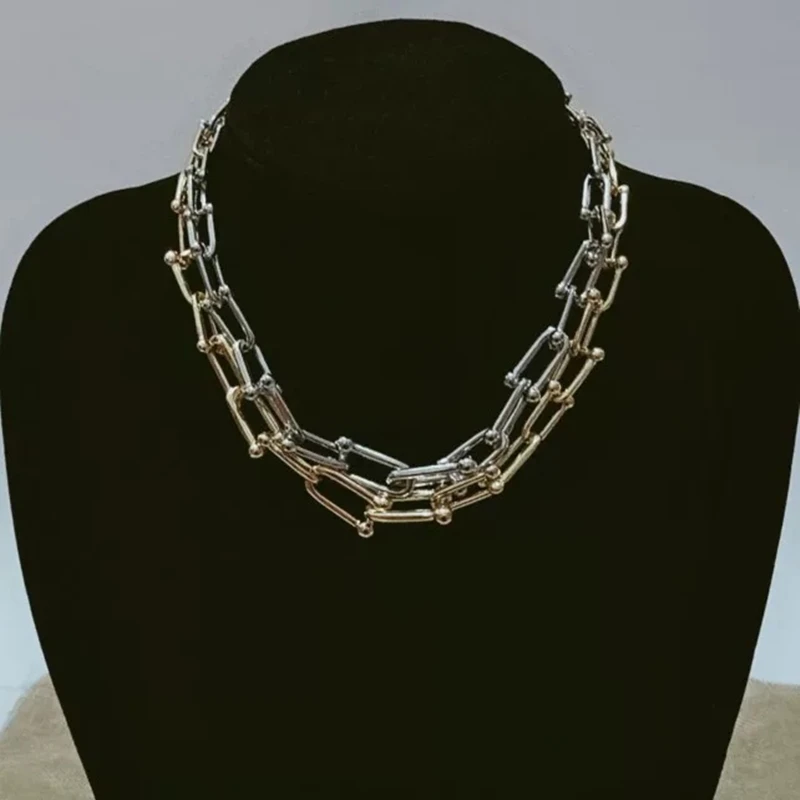 

1:1 Original U-shaped joint buckle S925 Sterling silver Necklace New York fashion street female style Luxury brands Logo gift