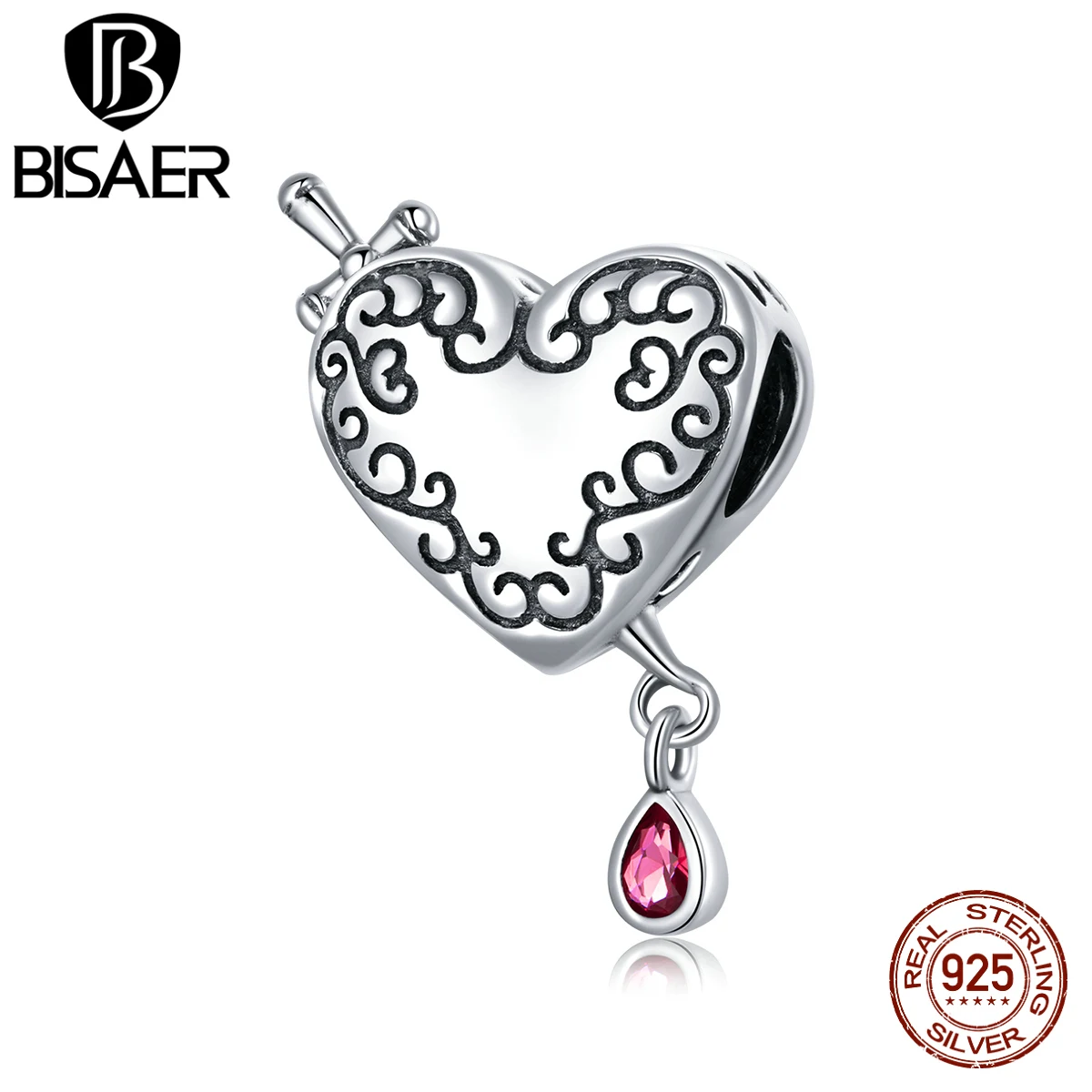 

Подвеска-Шарм в виде сердца из серебра 100% дюйма