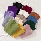 Осенний Женский пуловер Zoki, свитер, водолазка с длинным рукавом, вязаный джемпер, зимняя эластичная однотонная Базовая женская блузка, Новинка