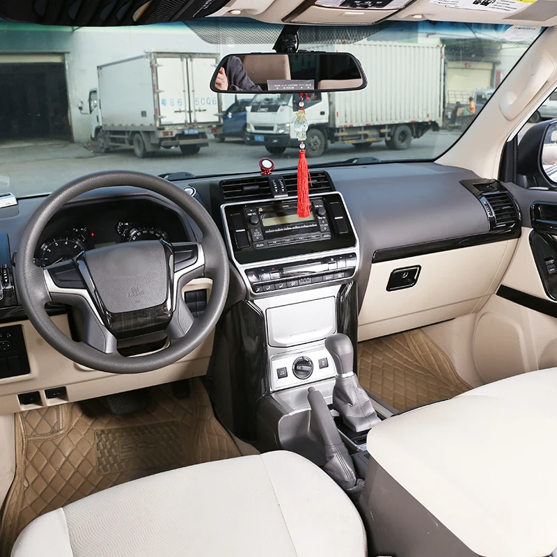 Для Toyota Land Cruiser Prado FJ150 150 2010-2019 черное дерево отделка интерьера автомобиля