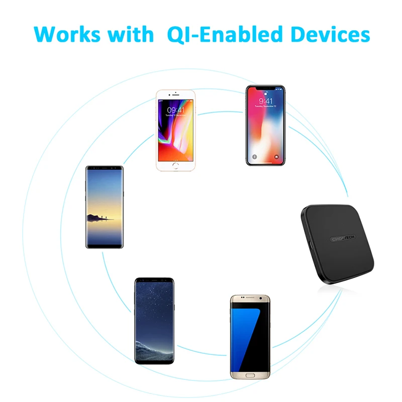 CHOETECH usb type C 10 Вт QI Беспроводное зарядное устройство для iphone 8 Plus 7 6s Беспроводная