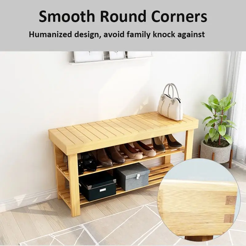 

90x45x29cm Bamboo Shoe Stool Shoe Rack Wood Shoe Hanger Bench Shoe Organizer Hanger Entryway Storage Shoes Cabinet