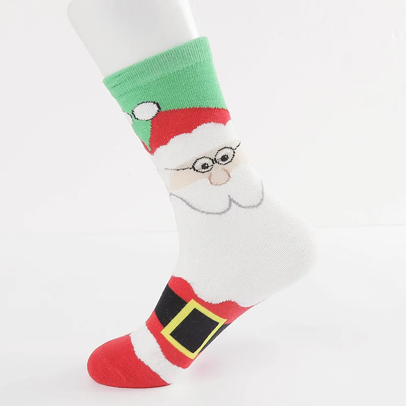 1 pair Casual Women Christmas socks Funny Cartoon Snowman Santa Claus elk flake socks Cotton Christmas Gift for women