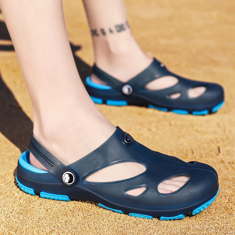 Мюли мужские повседневные светильник кие сандалии дышащие пляжные тапочки для