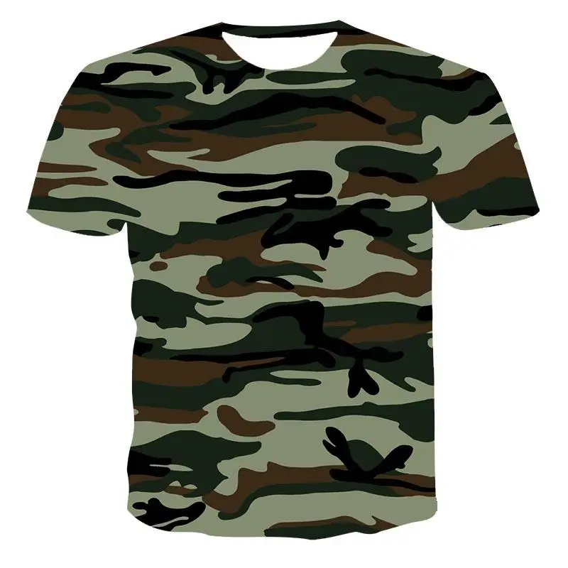 

New T-shirt male high quality male T-shirt camouflage outdoor sports short sleeve 3D printing male T-shirt fashion cool T-shirt