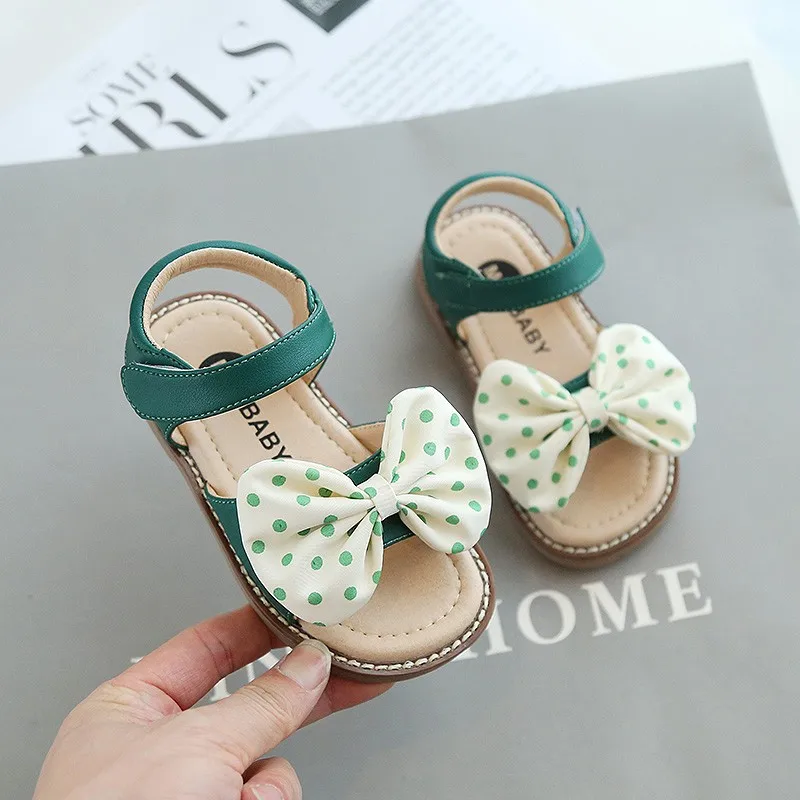 

Girls sandals 2021 new girls fashion bow sequined princess shoes summer children's beach shoes with soft soles