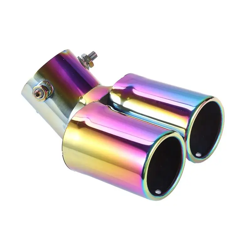 Цветной глушитель выхлопной трубы с двумя выходами из нержавеющей стали