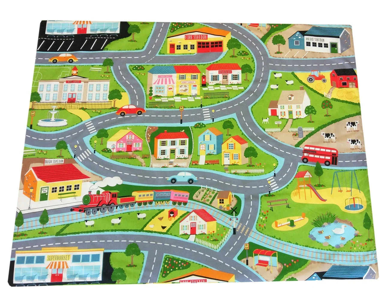 Двухсторонний игровой коврик с рисунком движения 1 шт. напольный для автомобиля