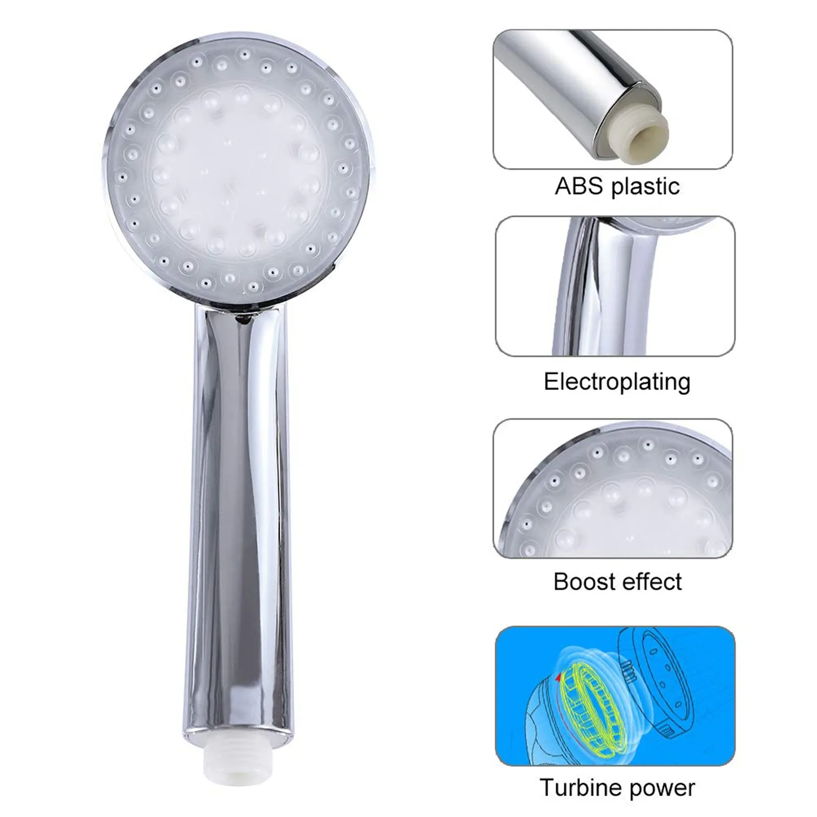 

Colorful Self-Changing Gift Round Temperature Control LED Shower Head Large Rainfall Shower Head High Pressure Hand Held Shower