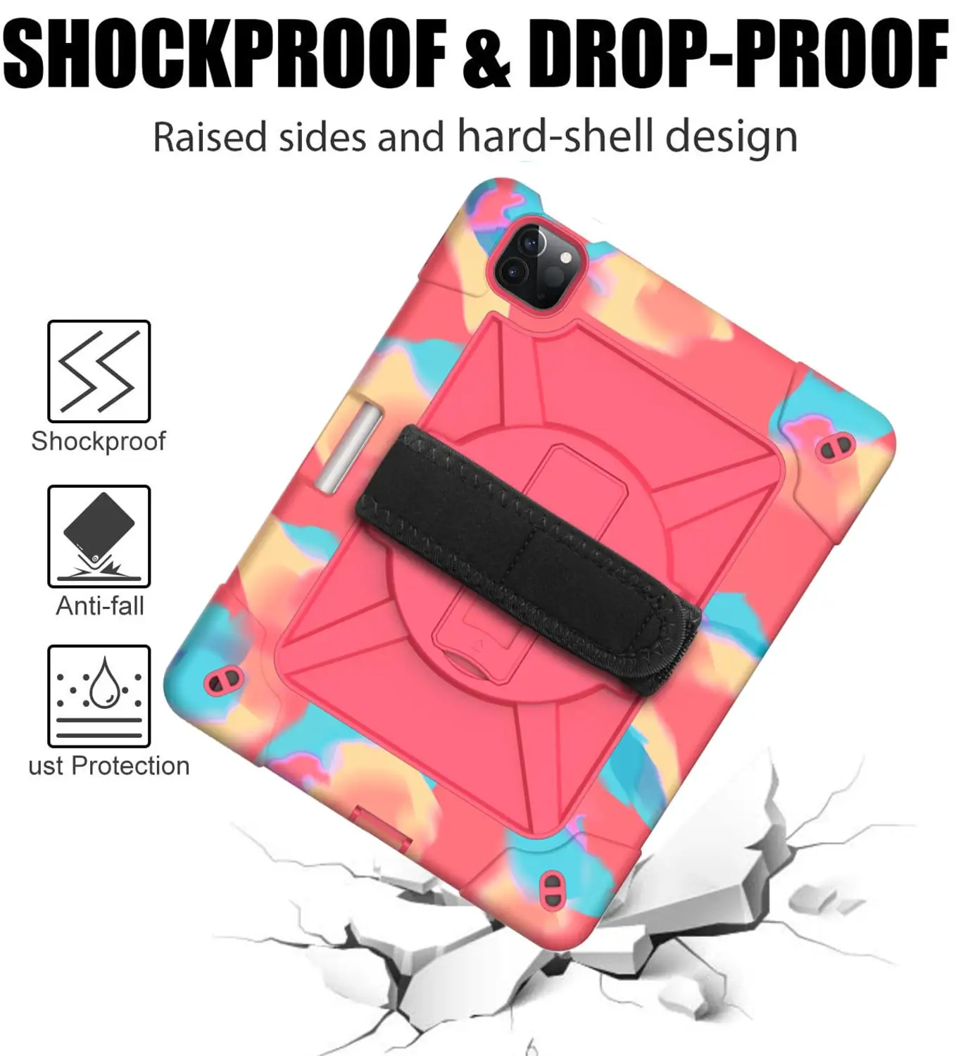 

Hand Belt Holder Case For Apple New iPad Air 4 10.9 2020 Armor Anti-knock Hybrid Protective Stand Shell Cover Cases